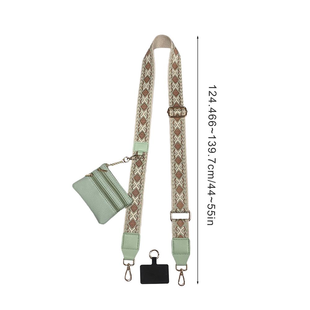 Phone Strap With Zippered Pouch For Women, Adjustable Cellphone Lanyard Crossbody With Wallet ,Clip And Go Strap for Phone