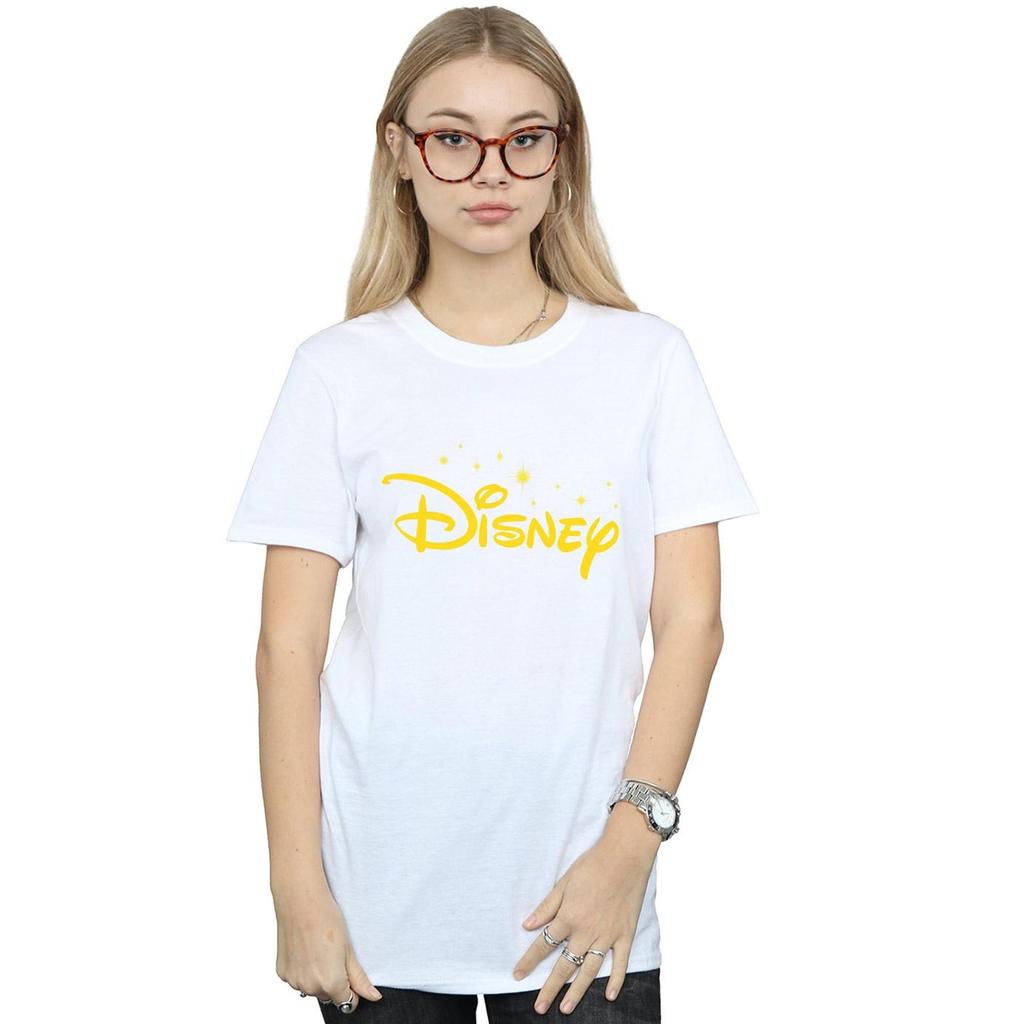 Disney Womens/Ladies Logo Stars Cotton Boyfriend T-Shirt
