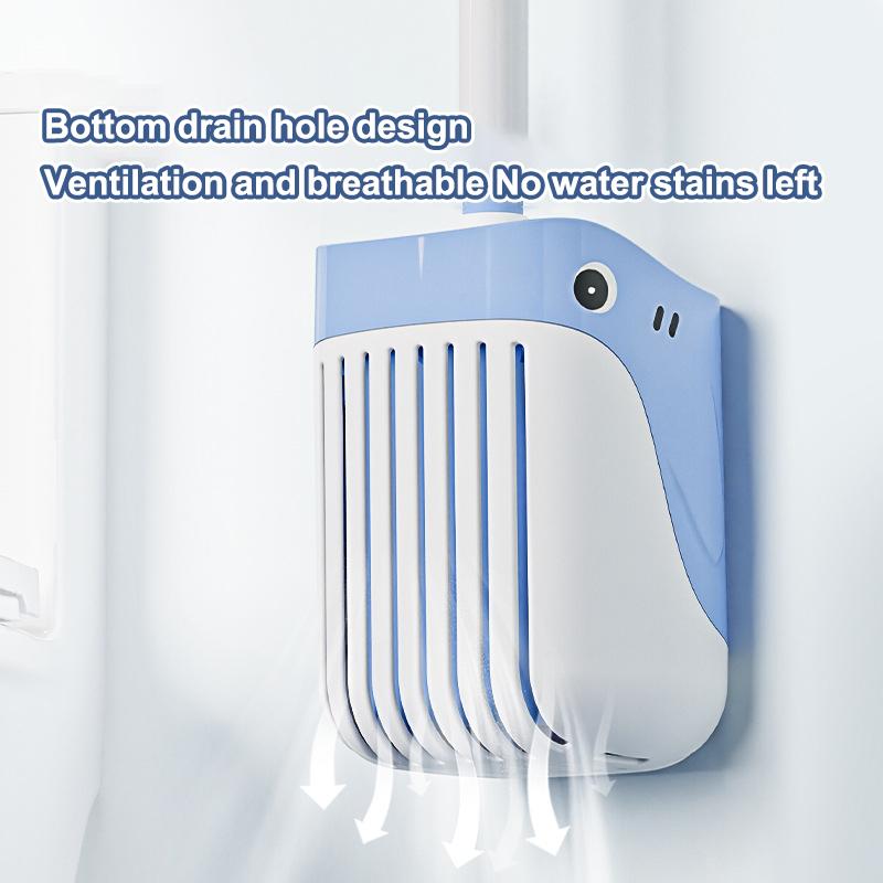 Silicone Toilet Brush Set Hanging Hole Non-Slip Toilet Scrubber Wall-Mounted Durable Toilet Cleaner With Holder Bathroom