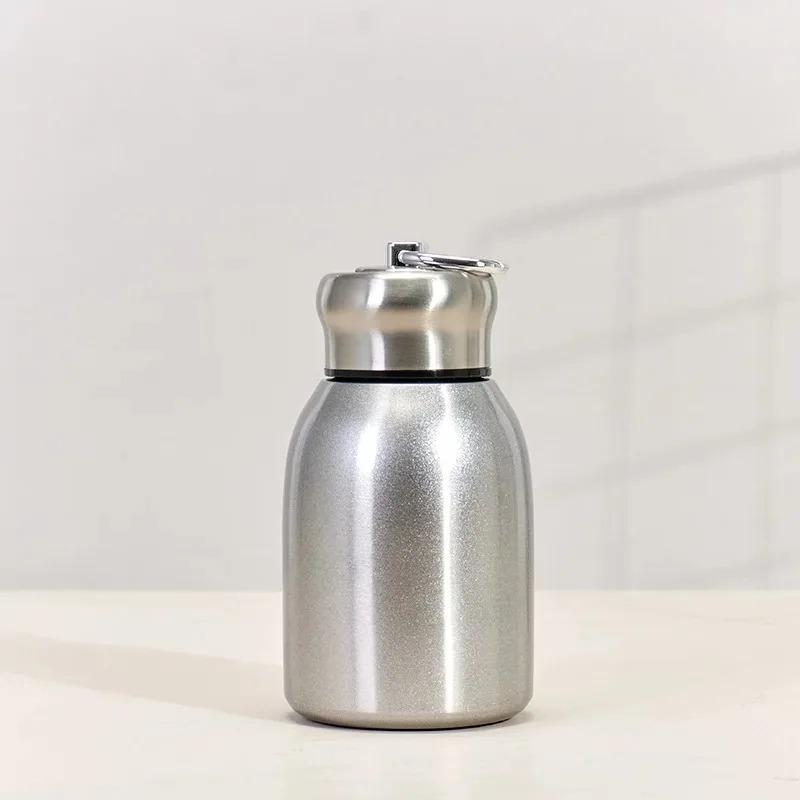 .Stainless Steel Small Chubby Insulated Cup Outdoor Portable Lifting Ring Pocket Cup Handy Cup For Kids Good Gift