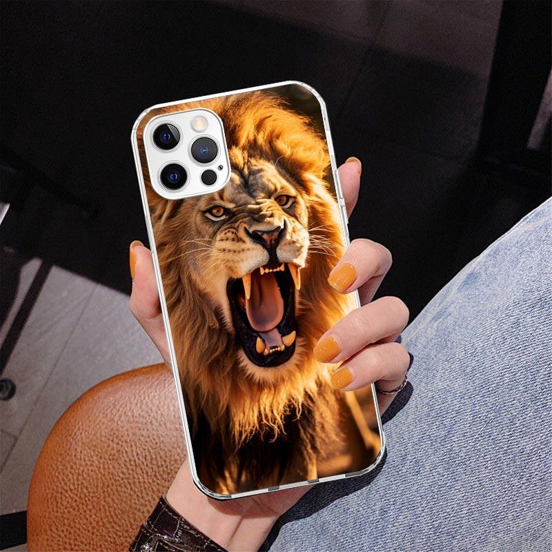 Lion Alpha Male Cub King Phone Case For iPhone 17 Air 16 Pro Max 16E 15 + 14 Plus 11 12 13 Mini 7 8 SE Gift Print Cover Fundas 1