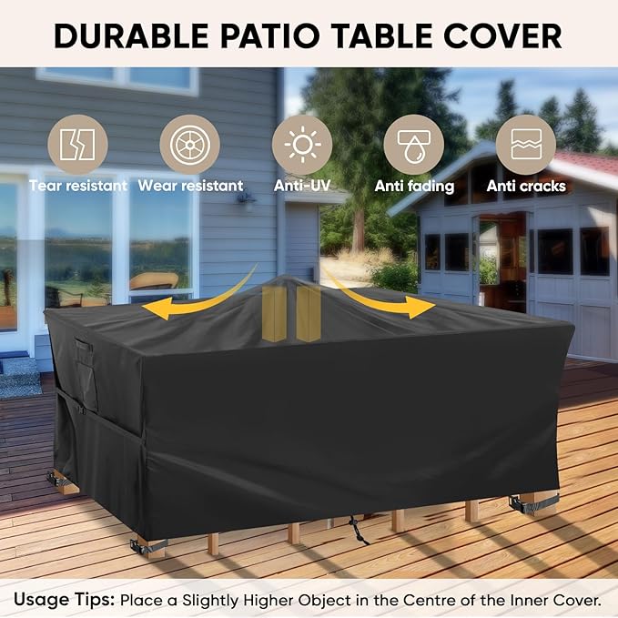 Patio Furniture Covers Waterproof Winter, Heavy-Duty Outdoor Furniture Set Covers for Table Chairs, Anti-UV, No Tears or Fading