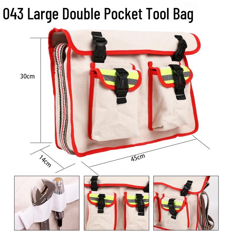 Sturdy Multifunctional Canvas Electrician Tool Bag - Durable, Wear-Resistant Hardware Organizer Pouch