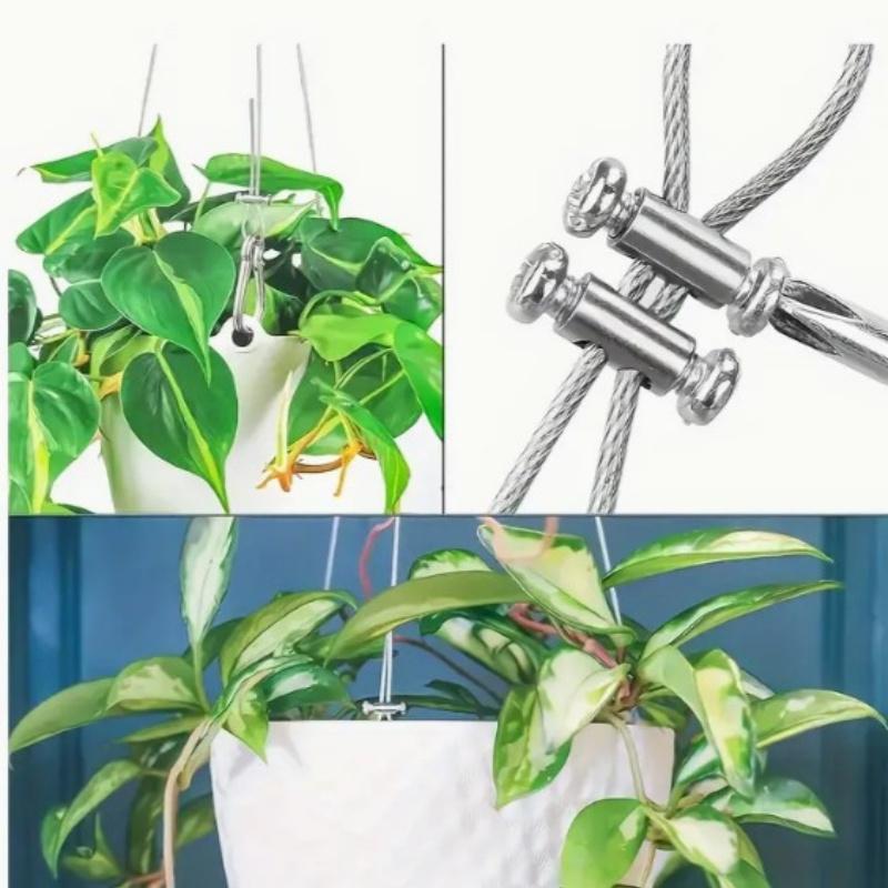 30pcs Stainless Steel Wire Rope Clamps with Screws - Double Hole Cable Crimping Ring Accessories, Adjustable and Reusable,for 1-2.5mm Steel Wires