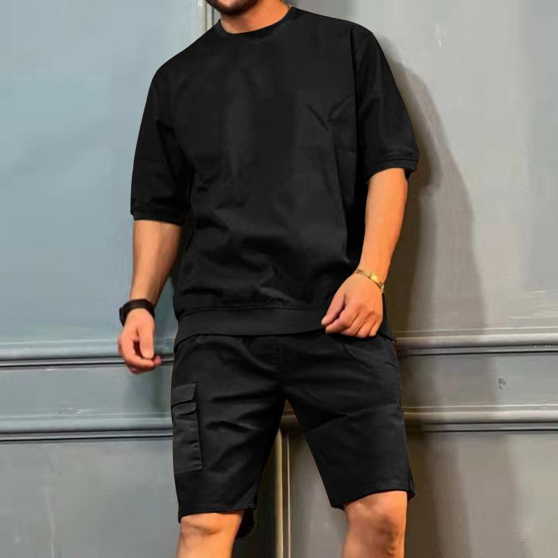 Abbigliamento sportivo estivo da uomo Abbigliamento da lavoro Cinque tasche Pantaloni Pantaloncini casual da spiaggia a maniche corte Tuta da uomo
