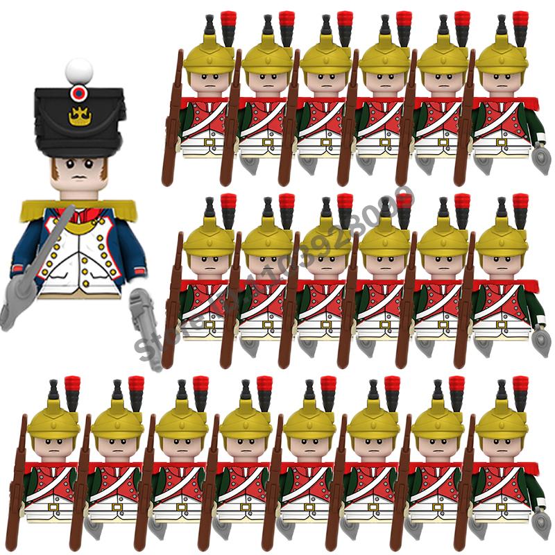 Medieval Military Building Blocks Napoleonic Wars Castle Knight Soldier Figures Weapons Guns British French Marshal Infantry Toy