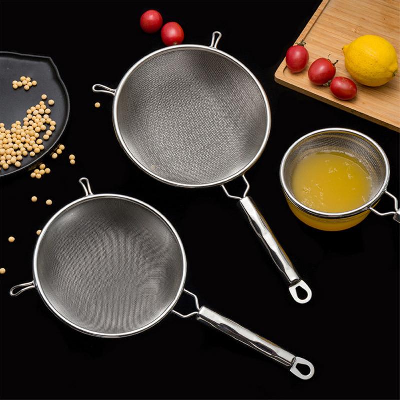 304 Nerezový cedník pro domácnost Háček s dvojitým uchem Pevná rukojeť Křížově tkaná síťovina Filtr Kuchyň