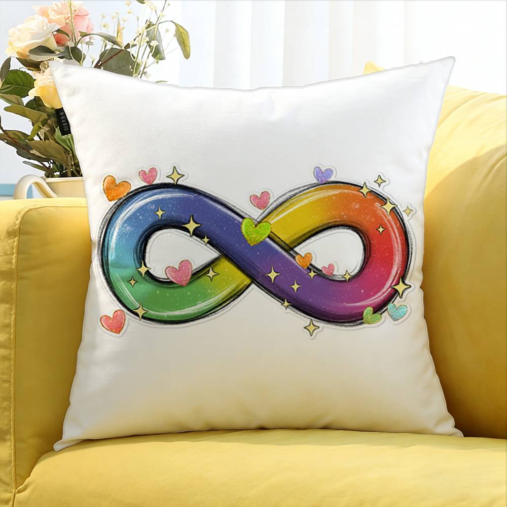 For Accept Support Love Autism Pride Symbol Rainbow World Various Sizes Square Pillow Case For Car Home Bedchamber Decor