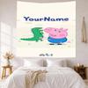Peppa Pig Custom Your Name Wall Decor Tapestry Art For Pet Memorial Birthdaywedding Party Backdrop Family Gift
