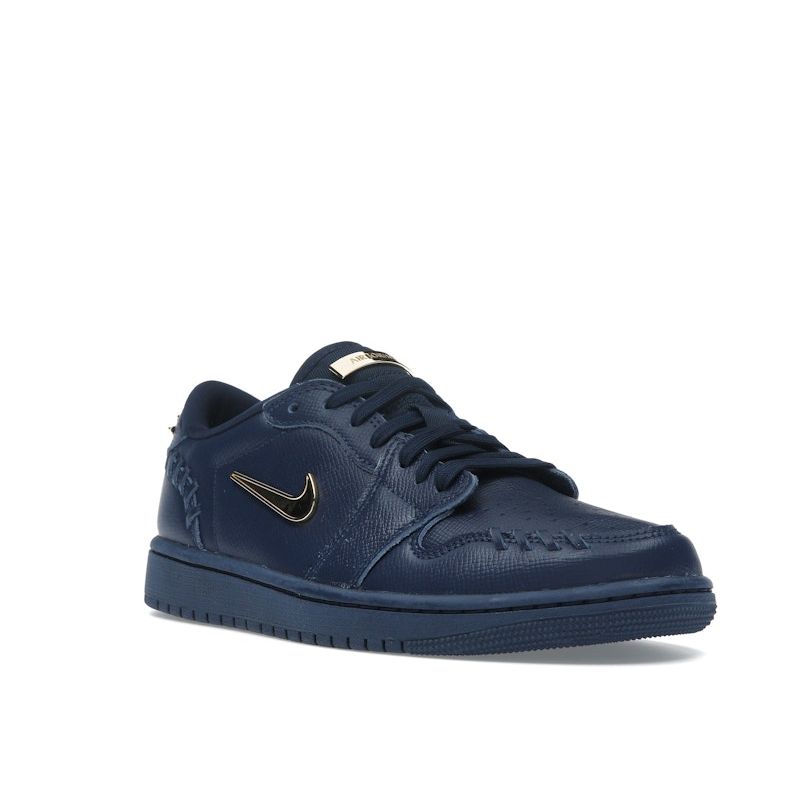 Air Jordan 1 Low Method of Make Midnight Navy Women Sneakers Blue Metallic-Gold FN5032-400