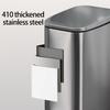 Stainless Steel Rectangular Trash Can 6L Bathroom Waste Bin with Odor Control Seal Lid Slip Resistant Base Home Supply
