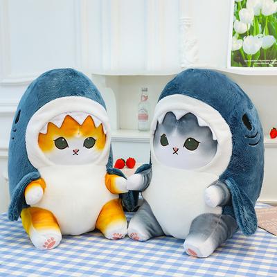 25cm-40cm Cute Fun Transformed Cat Doll Plush Toy Cute Gift for Girls and Children Transformed Doll Shark Cat Plush Toys Kawaii