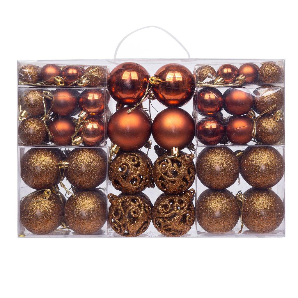 Boxed Set of 100 Christmas Ball Ornaments - 3/4/6cm Tree Decorations