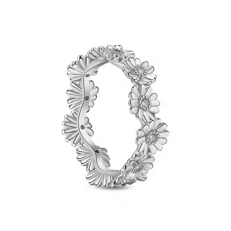 New 925 Silver Sunflower Crown Rings Size 6 7 8 9 Fashion Fine Jewelry For Women Girl Festival Gift