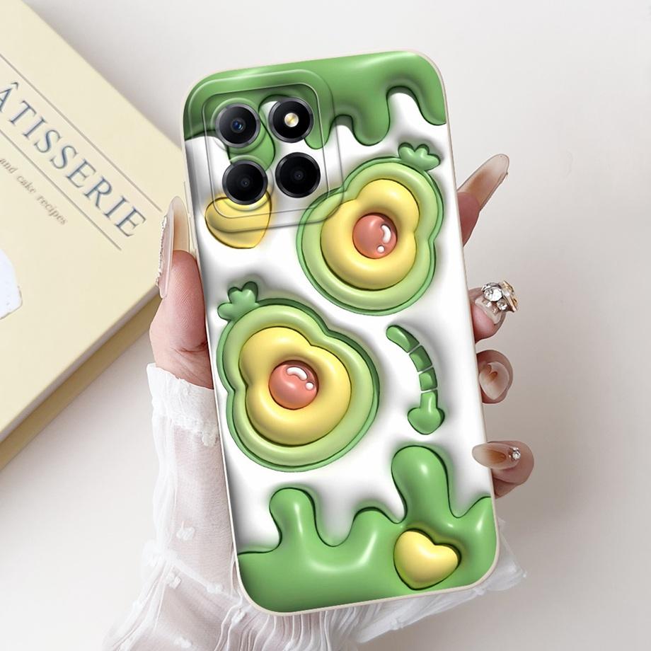 For Huawei Honor X8 4G 5G X8a X8b Phone Case Soft Liquid Silicone Bumper HonorX8 X 8 Anti-knock Cute Panda Astronaut Cover Capa