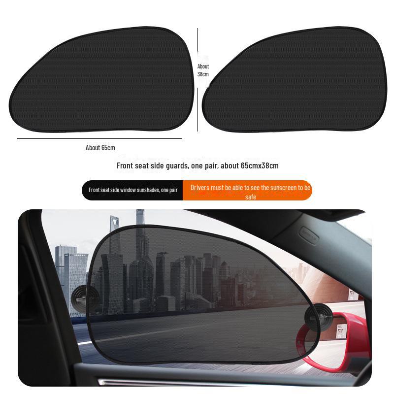 Car Window Sunshade Set: 5-Piece Mesh with Suction Cups for Summer