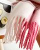 Winter Scarf Women Luxury Autumn Winter Cashmere Scarf Thickened Warm Shawl Classic Tassels Fluffy Scarf Stripe Color Soft Shawl