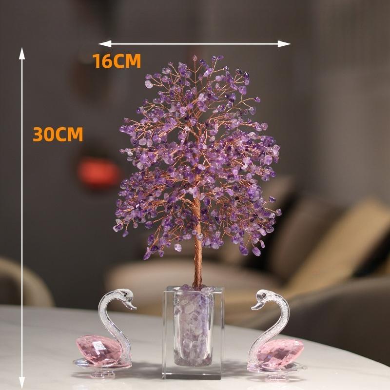 Amethyst Crystal Tree Crystals Healing Stones Reiki Natural Crystal Base Copper Wire Tree Life Spiritual Meditation Energy Room Office Desk Decor Gift