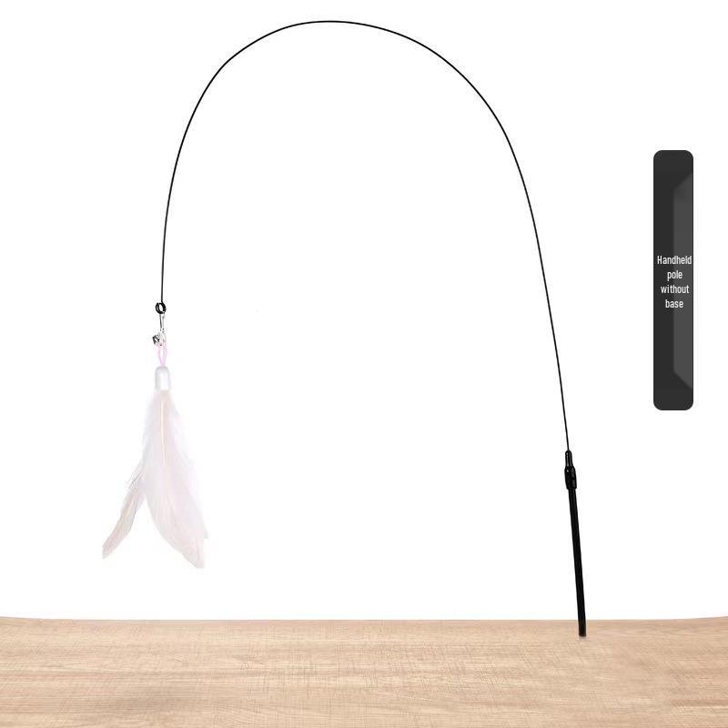 Cat Suction Cup Teaser Wand: Durable Self-Play Kitten Toy with Replaceable Head