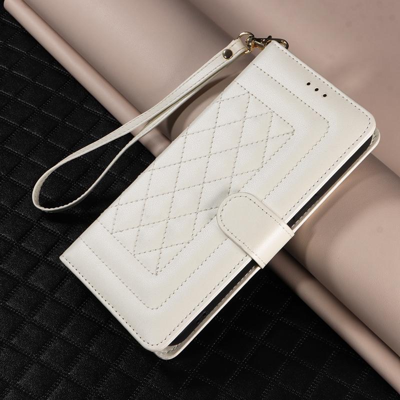 Diamond Check Flip Case on For Samsung Galaxy A51 A50 A52 A71 A20 A21S A30 A10 A31 A70 A72 A20S A20E Capa Magnetic Leather Cover