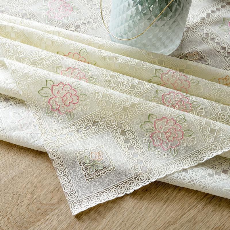 Factory Direct Sales Internet Celebrity Tablecloth Leave-In Waterproof, Oil-Proof And Scalding Rectangular Dining Table Cloth Tablecloth Lace Coffee