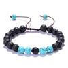 Black Lava Stone Crown Charm Tiger Eye Beads Bracelet For Men Women Braided Bracelets Handmade Adjustable  Pulseira