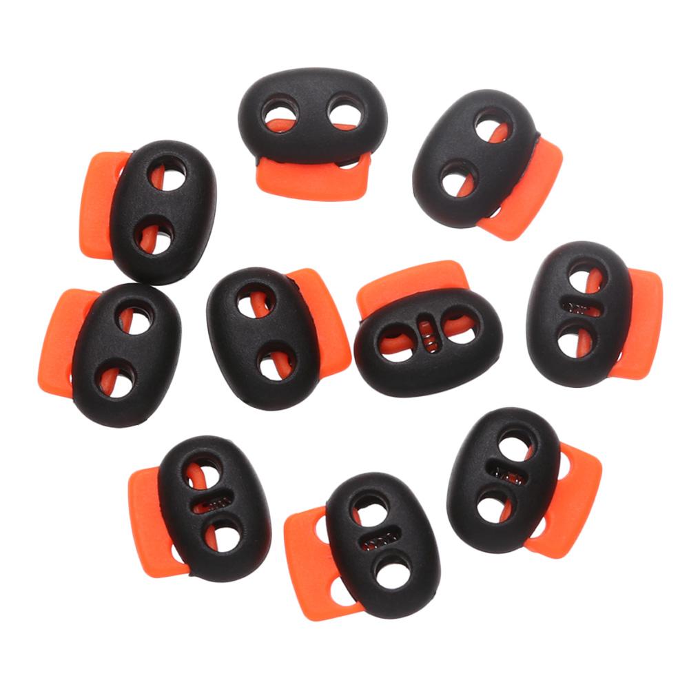 10pcs 18.5*17mm Sportswear Accessories 4mm Hole Apparel Shoelace Button Cord Lock Bean Toggle Clip Plastic Stopper