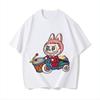 Labubu Cute Pet Print Summer T-shirt Men's Slim Ins Harajuku Short-sleeved K2y Couple Fishing Suit