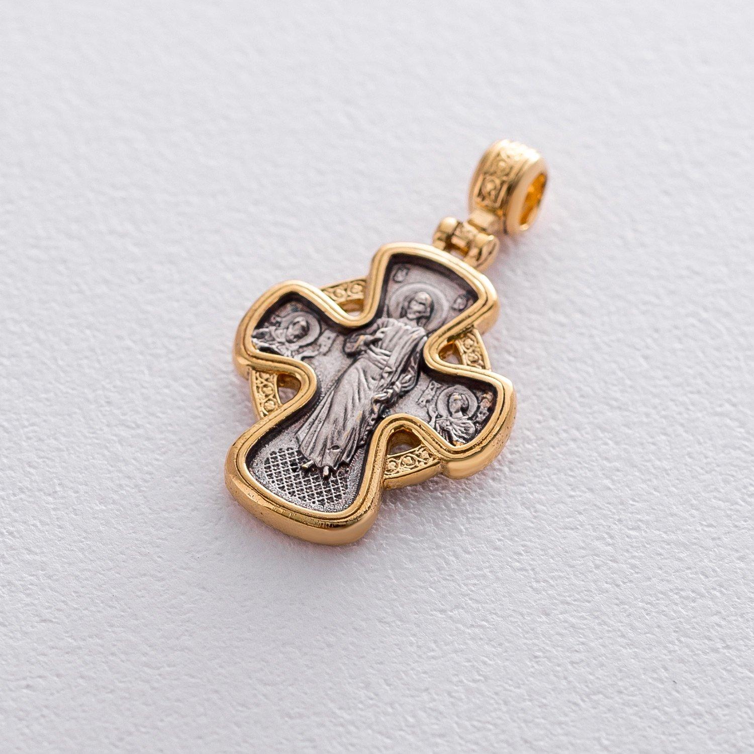 

Срібний хрестик із позолотою Господь Вседержитель. Ікона Божої Матері Невипівана Чаша Oniks срібний