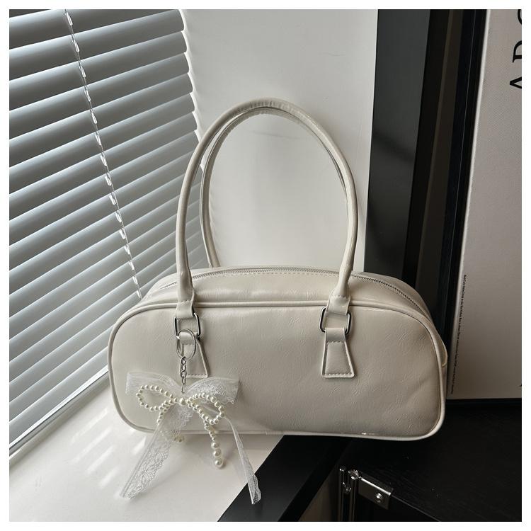 Korean Version Niche Retro Popular Portable Boston Bag Women 2025 New Fashion Versatile Simple Shoulder Armpit Bag