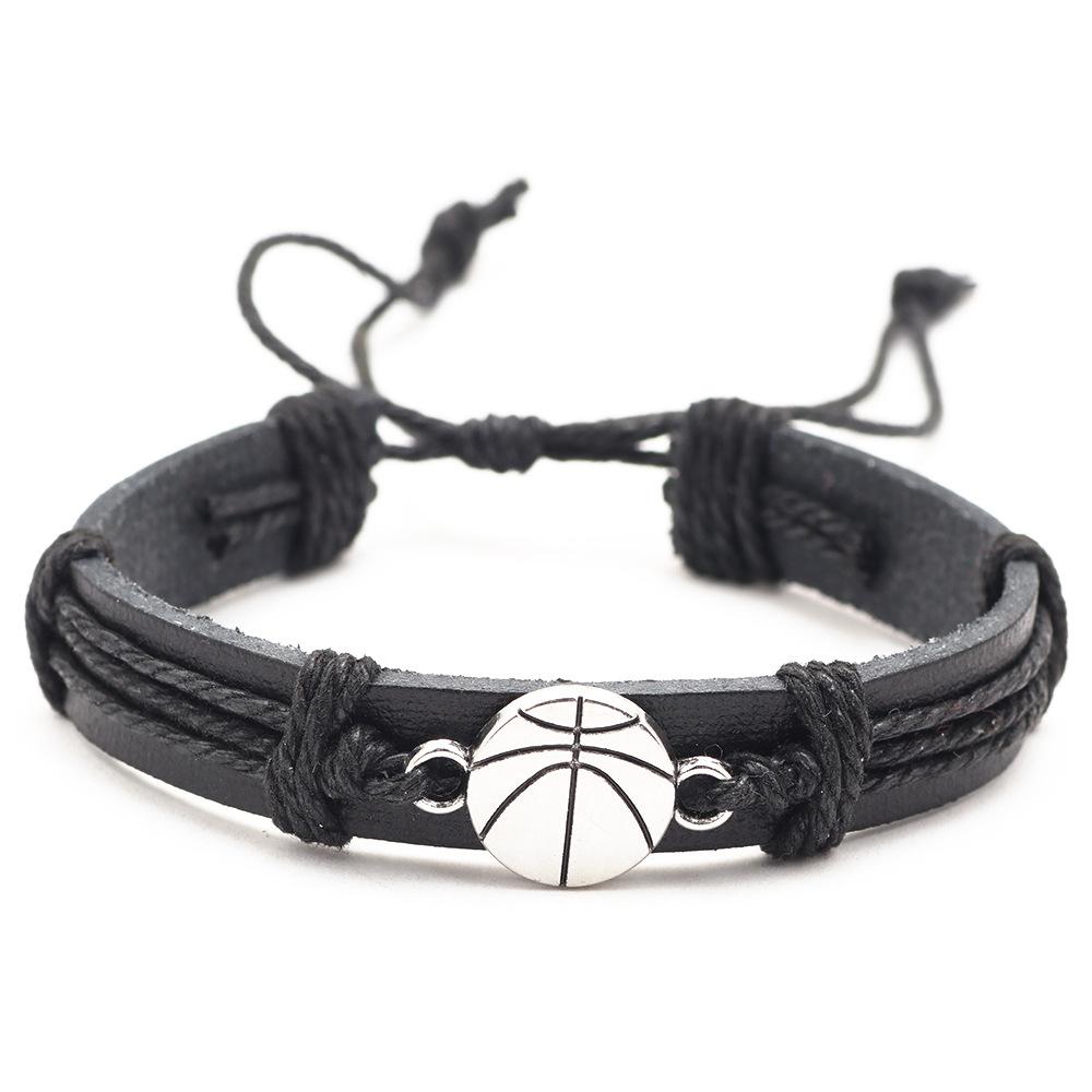 Leather Bracelet Basketball Baseball Football Softball Sports Leather Bracelet