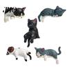 Mini Cat Figurine Miniature Cute Cartoon Kittens Ornament for Kitty Desktop Set Computer Monitor Car Dashboard Home Office Desk Decor Lover