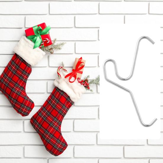 Stainless Steel Brick Hook Clips Heavy Duty No Drill Brick Hanger Wall Clips for Outdoor Hanging Wreaths Lights Decorations Fits 2-1/4 To 2-2/5 Inch