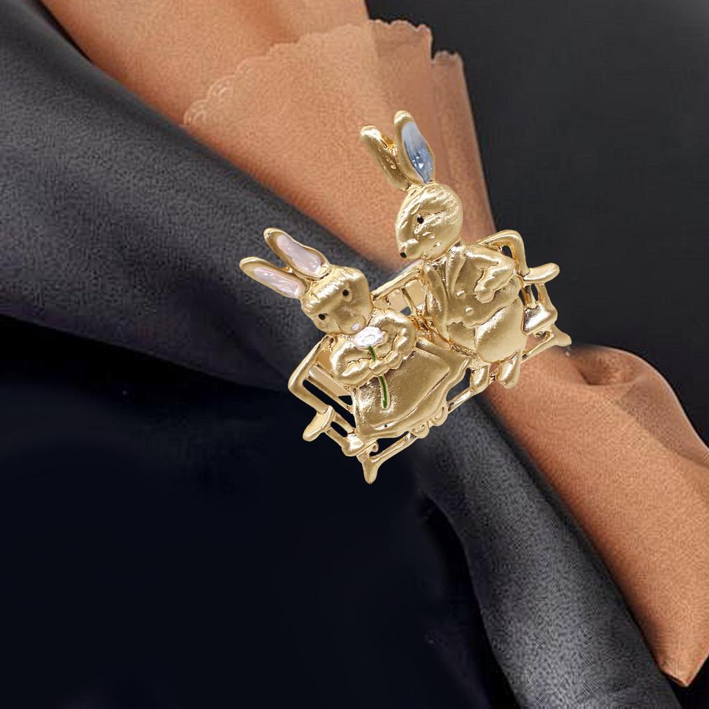 Easter Bunny Rabbit Napkin Rings Dining Table Metal Modern Serviette Buckle for Birthday Easter Thanksgiving Party Decor