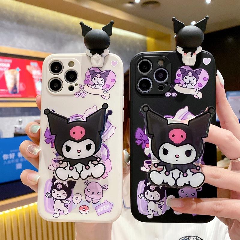 Applicable to Apple 16promax lying down mobile phone case iphone17 cute Samsung S24 cartoon Kulomi