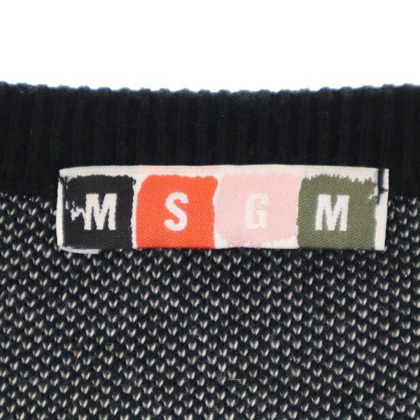 MSGM Wool Blend Star 7 Minutes Sleeve Knit Black Series Sweater Women Used