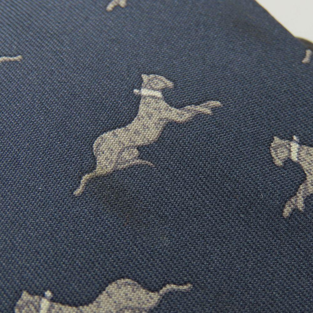 Used HERMES tie Animal motif silk Navy gray gray business