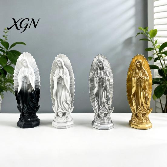 Handmade Retro Figurine Our Lady of Guadalupe Religious Statue, Virgin Mary Figurine, Resin Sculpture, Collectable Character Inspirational Art