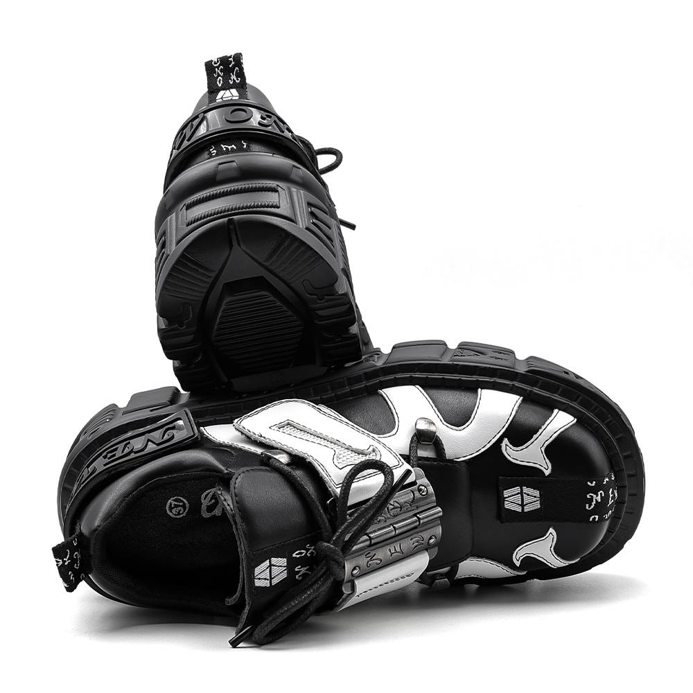 Dámské tenisky Nový punkový styl Dámské boty Gotické kotníkové rockové boty Šněrovací Výška podpatku Platformové boty Dámské Kovová dekorace