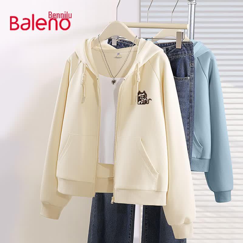 Baleno Women's Raglan Sleeve Hooded Sweatshirt Cardigan