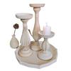 European-Style Retro Wooden Candlestick Decor for Photography and Homestay