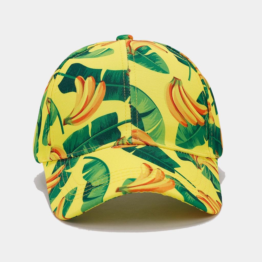 Tropical fruit banana pattern full print baseball cap women's fashion breathable shopping cap men's sports sun hat tide