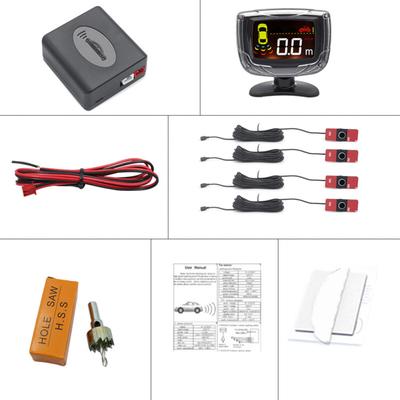 Car Parking Sensor Set Lcd Display 4 Probe 80db Buzzer Alarm Backup Reversing Radar Monitor Detector