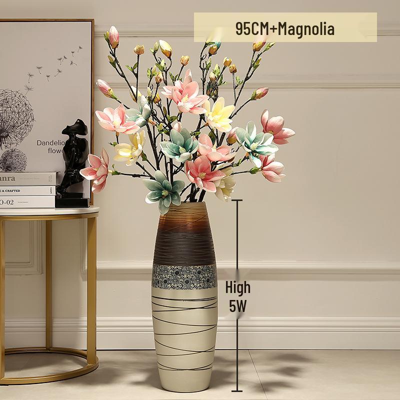 Large European-Style Porcelain Floor Vase for Dried Flowers - Artistic Living Room Ceramic Decoration