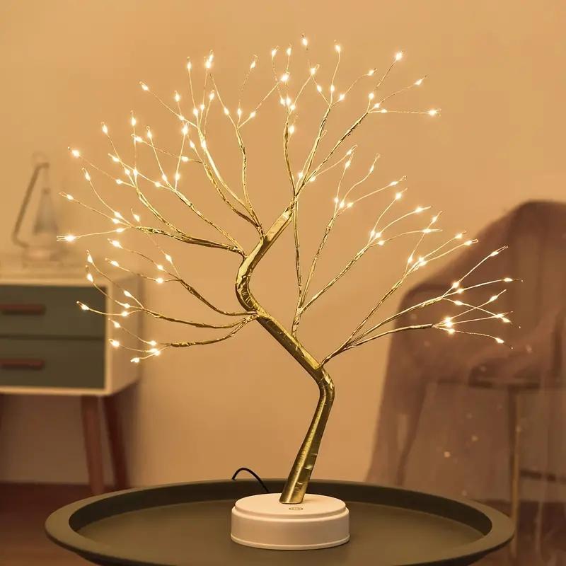 108 LED Tabletop Bonsai Tree Light With Remote Night Light Shimmer Tree Lamp For Christmas Valentine's Home Decoration
