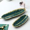 Nordic Ceramic Feather Plate Banana Leaf Tableware Fruit Snack Tray Kitchen Home Decoration Accessories Dinner Sushi Cake Plate