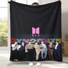 Fashion B-BTS Kpop Flannel Blanket,Ultra Soft Warm Plush Throw for Home Bedroom Bed Sofa Cover Office Camping Picnic gift