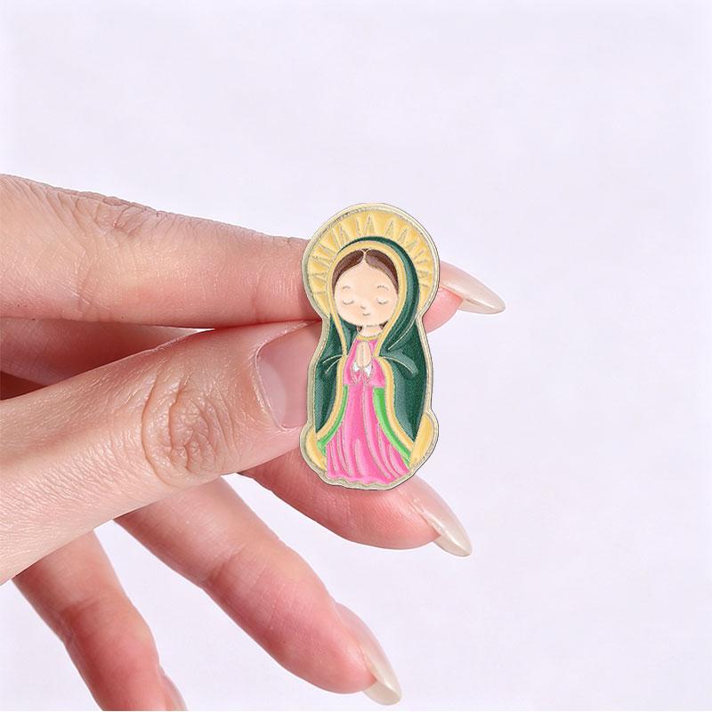 Our Lady of Guadalupe Enamel Pin Virgin Mary Praying Catholic Religious Retro Christian Brooch Badges Jewelry Gifts for Friends