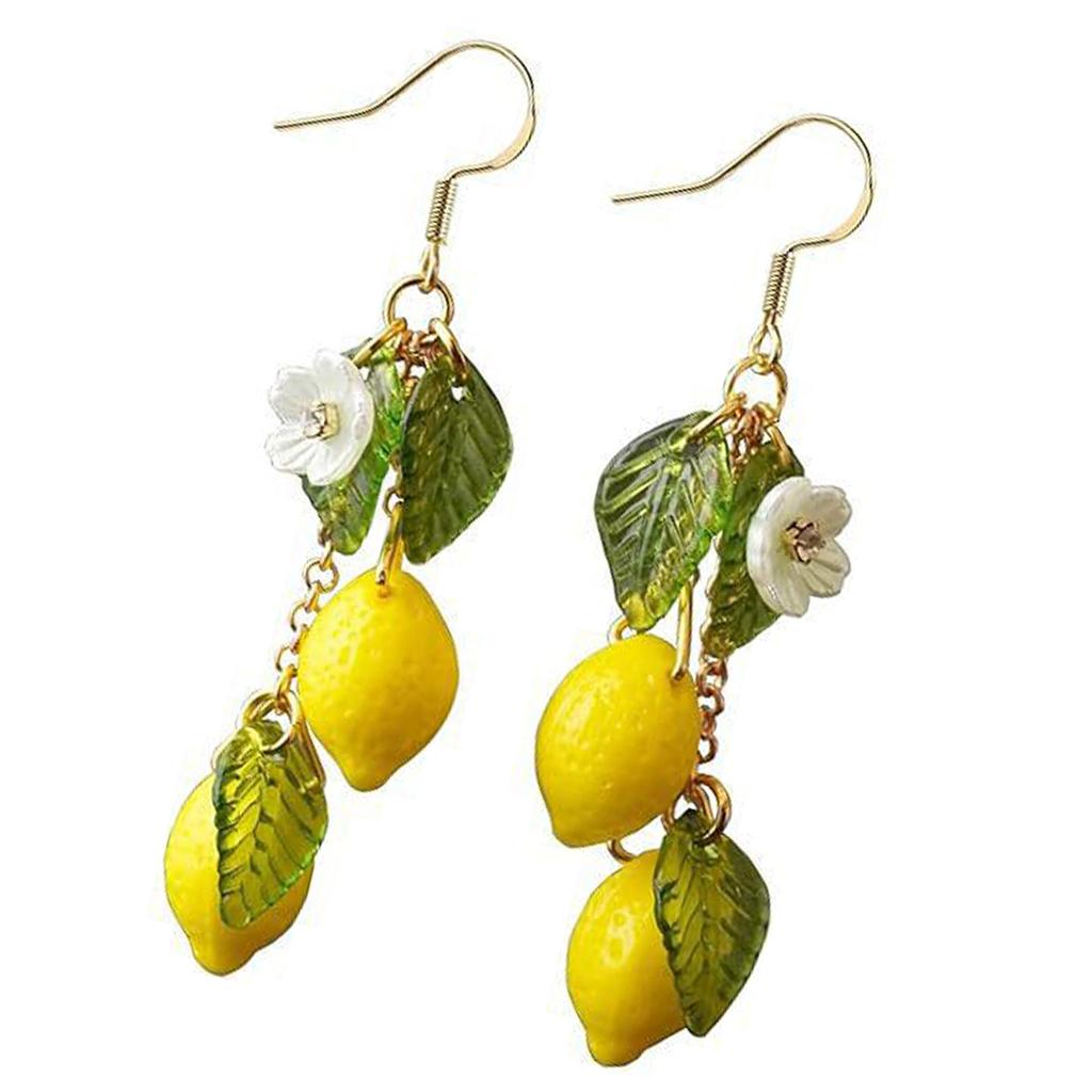 Mediterranean Inspired Lemon Earrings Comfortable Wear Sterling Silver Hook Decoration for Trendy Women Everyday Wear
