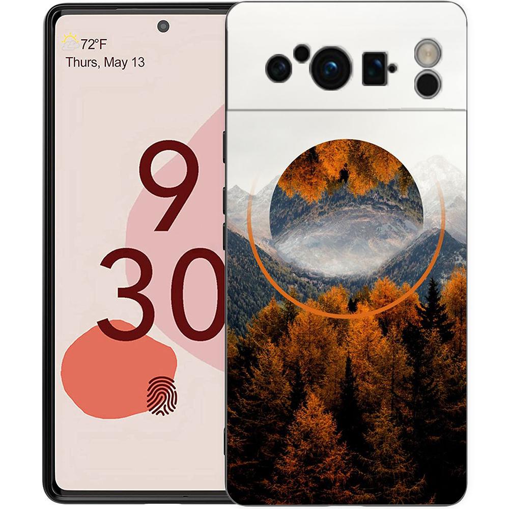 

Forest Geometry Wood Phone Case For Google Pixel 8 7 6 Pro 8A 6A 7A 5G Soft Silicone Shockproof TPU Black Cover Fundas Pixel 8A